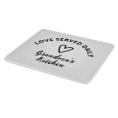 Gepersonaliseerde liefde dagelijks geserveerd snijplank (Hoek)