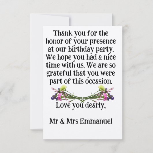 Gepersonaliseerde liefde dankbaarheid Flat Dank u  Bedankkaart (Voorkant)