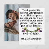 Gepersonaliseerde liefde dankbaarheid Flat Dank u  Bedankkaart (Voorkant / Achterkant)