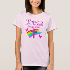 GEPERSONALISEERDE LIEFDE DOOR JEZUS 50E VERJAARDAG T-SHIRT