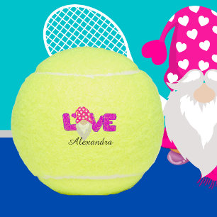 Gepersonaliseerde Liefde Dwerg Hart Roze Paars Tennisballen