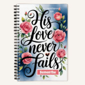 Gepersonaliseerde liefde faalt nooit Christelijk d Notitieboek (Voorkant)