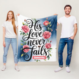Gepersonaliseerde liefde faalt nooit Christelijk Fleece Deken