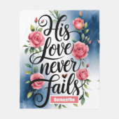 Gepersonaliseerde liefde faalt nooit Christelijk Fleece Deken (Voorkant)