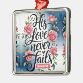 Gepersonaliseerde liefde faalt nooit Christelijk Metalen Ornament (Links)