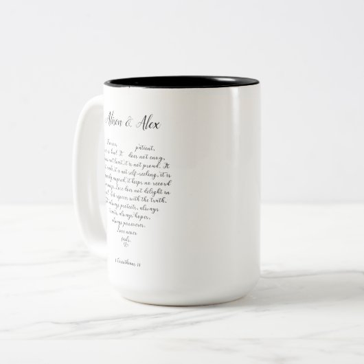 Gepersonaliseerde liefde faalt nooit Mok (Voorkant links)