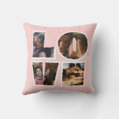 Gepersonaliseerde LIEFDE Foto Collage Valentijnsda Kussen (Achterkant)