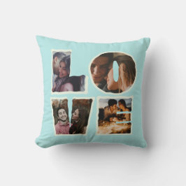 Gepersonaliseerde LIEFDE Foto Collage Valentijnsda Kussen