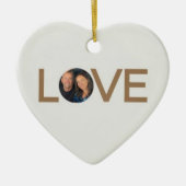 Gepersonaliseerde Liefde Foto Hart Gevormd Keramisch Ornament (Voorkant)