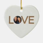 Gepersonaliseerde Liefde Foto Hart Gevormd Keramisch Ornament (Achterkant)