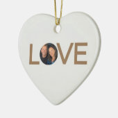 Gepersonaliseerde Liefde Foto Hart Gevormd Keramisch Ornament (Links)