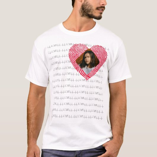 Gepersonaliseerde LIEFDE foto T-shirt (Voorkant)