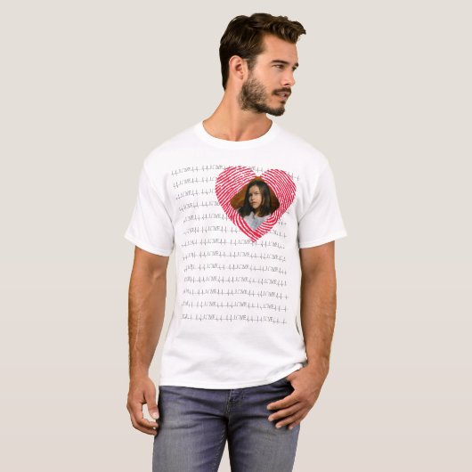 Gepersonaliseerde LIEFDE foto T-shirt (Voorkant volledig)
