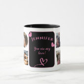 Gepersonaliseerde liefde fotocollage in modern moz mok (Midden)