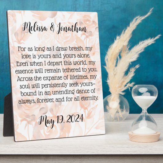 Gepersonaliseerde liefde gedicht Plaque Fotoplaat (Zijkant)