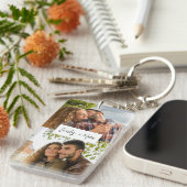 Gepersonaliseerde Liefde Geheugen Fotocollage Cust Sleutelhanger (Voorkant Rechts)