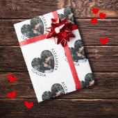 Gepersonaliseerde Liefde hart foto en 2 aangepaste Cadeaupapier