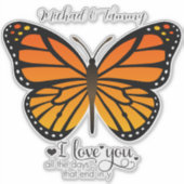 Gepersonaliseerde liefde in Flight Sticker (Voorkant)