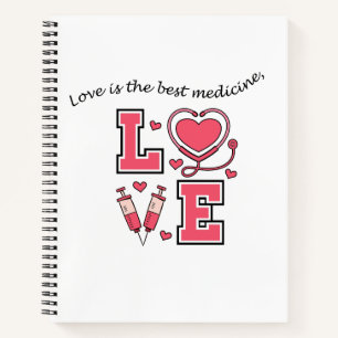 Gepersonaliseerde "Liefde is het beste medicijn" n Notitieboek