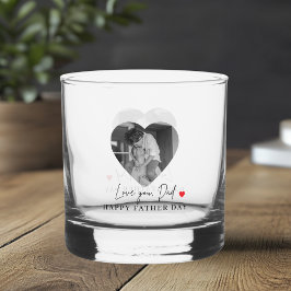 Gepersonaliseerde liefde je vader foto | | Hartgav Whisky Glas