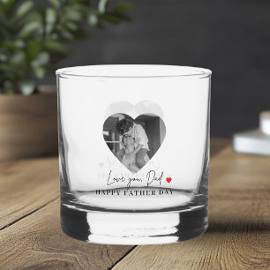 Gepersonaliseerde liefde je vader foto     Hartgav Whisky Glas