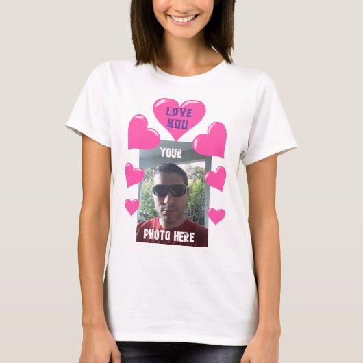 Gepersonaliseerde liefde je Valentijn T-shirt (Voorkant)