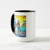 Gepersonaliseerde liefde je veel | Paar met handen Mok (Voorkant links)