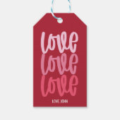 Gepersonaliseerde liefde liefde liefde Valentijnsd Cadeaulabel (Voorkant)