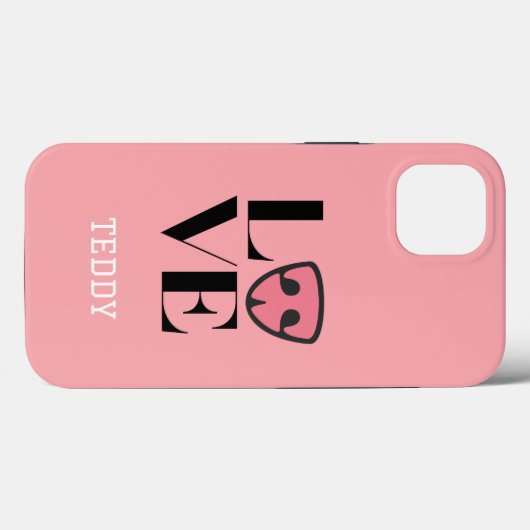 Gepersonaliseerde liefde met schattige hondenneus, Case-Mate iPhone case (Achterkant (horizontaal))