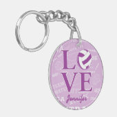 Gepersonaliseerde liefde netball ontwerp Acryl Sleutelhanger (Voorkant Links)
