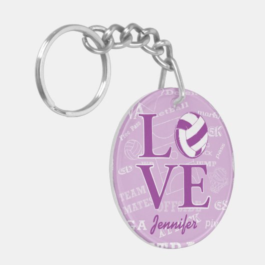 Gepersonaliseerde liefde netball ontwerp Acryl Sleutelhanger (Voorkant Links)