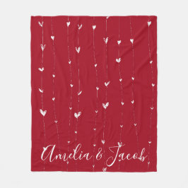 Gepersonaliseerde liefde paar namen harten deken