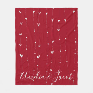 Gepersonaliseerde liefde paar namen harten deken