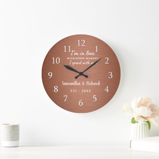 Gepersonaliseerde Liefde Quote Koper Trouwen Jubil Grote Klok (Huis)
