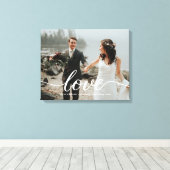 Gepersonaliseerde liefde script bruiloft foto canvas afdruk (Insitu (Houten vloer))