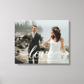 Gepersonaliseerde liefde script bruiloft foto canvas afdruk (Voorkant)