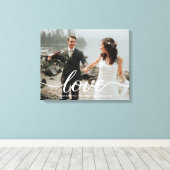 Gepersonaliseerde liefde script bruiloft foto canvas afdruk (Insitu (Houten vloer))