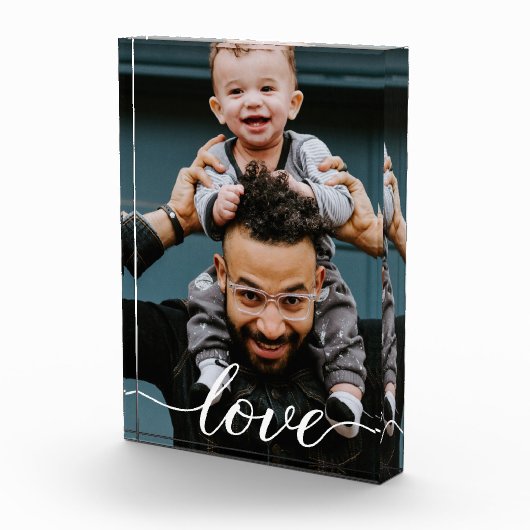 Gepersonaliseerde "Liefde" Script Fotoblok voor pa (Rechts)