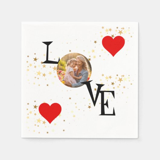 Gepersonaliseerde liefde servet met mama en mij Af (Voorkant)