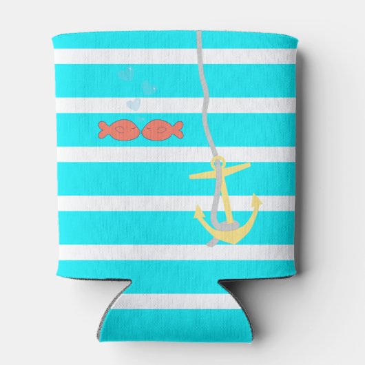 Gepersonaliseerde liefde strand anker blikjeskoeler (Achterkant)