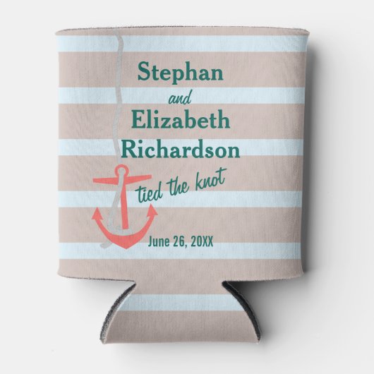 Gepersonaliseerde liefde strand anker blikjeskoeler (Voorkant)