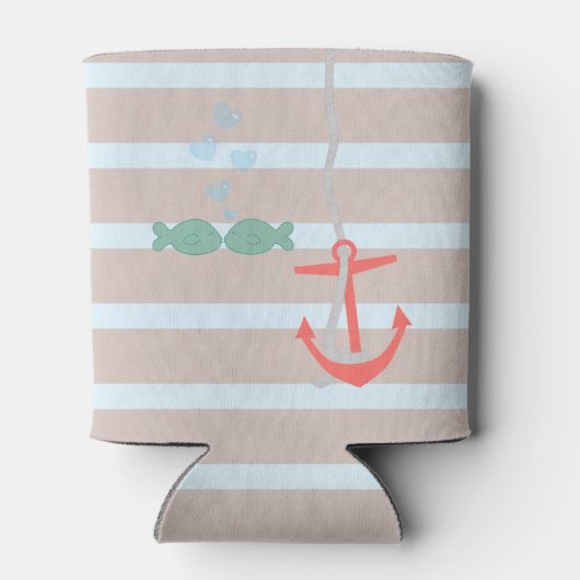 Gepersonaliseerde liefde strand anker blikjeskoeler (Achterkant)