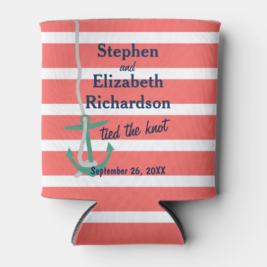 Gepersonaliseerde liefde strand anker blikjeskoeler (Voorkant)