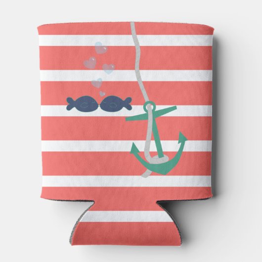 Gepersonaliseerde liefde strand anker blikjeskoeler (Achterkant)