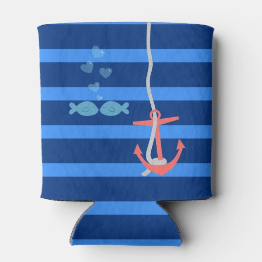 Gepersonaliseerde liefde strand anker blikjeskoeler (Achterkant)