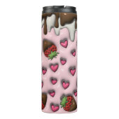 Gepersonaliseerde liefde Strawberry 3D Thermosbeker (Achterkant)