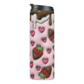Gepersonaliseerde liefde Strawberry 3D Thermosbeker (Geroteerd rechts)