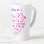 Gepersonaliseerde Liefde Tekst Latte Mok Aangepast (Rechterhoek)