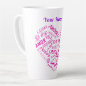 Gepersonaliseerde Liefde Tekst Latte Mok Aangepast (Linkerhoek)