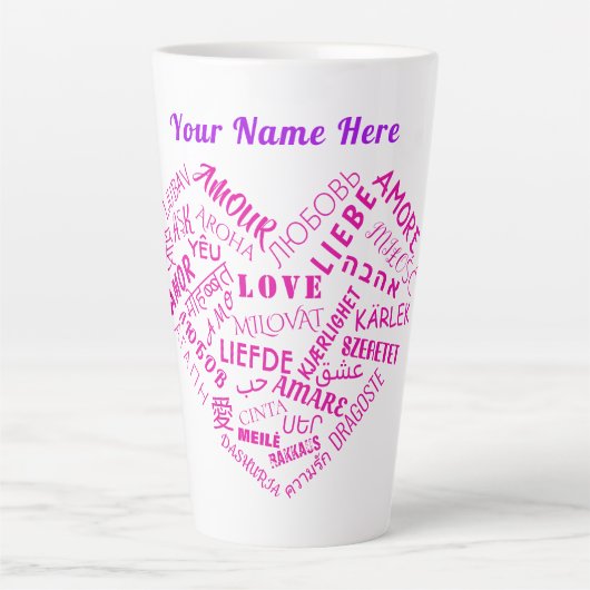 Gepersonaliseerde Liefde Tekst Latte Mok Aangepast (Voorkant)
